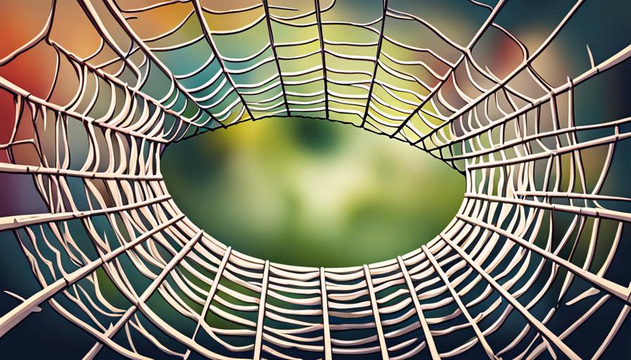 spider's web with a large gap in the center