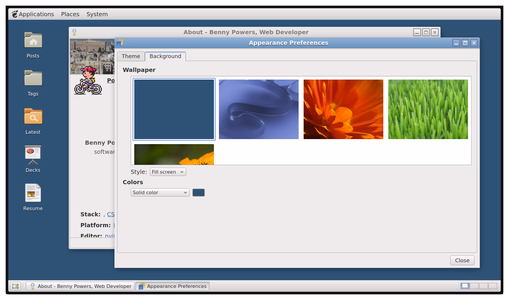 GNOME appearance panel