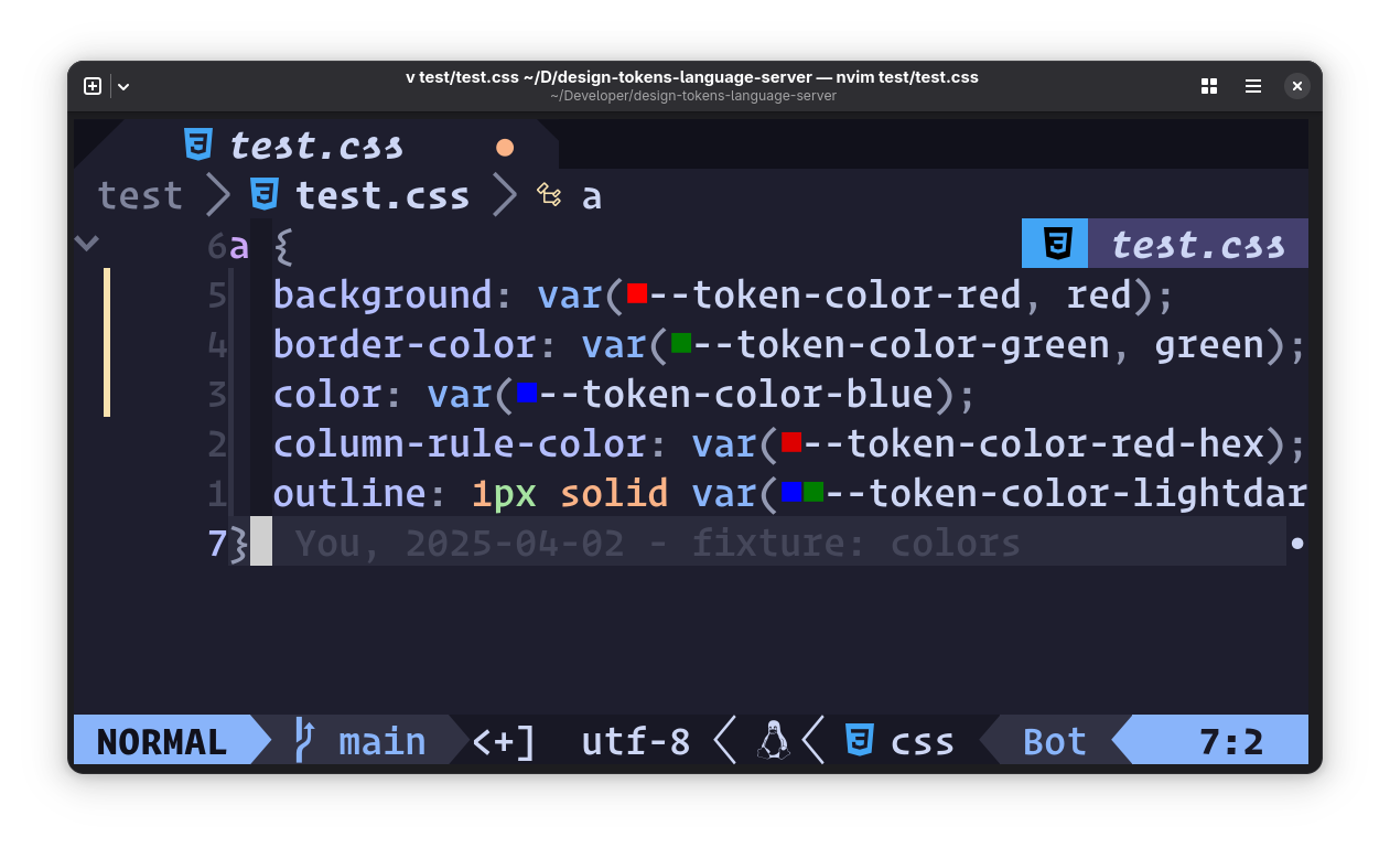 Document color swatches