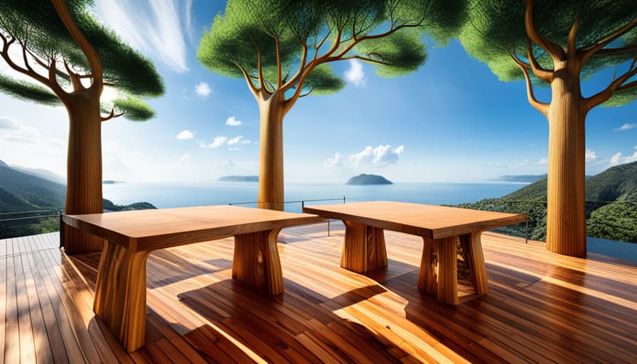 a table made of trees