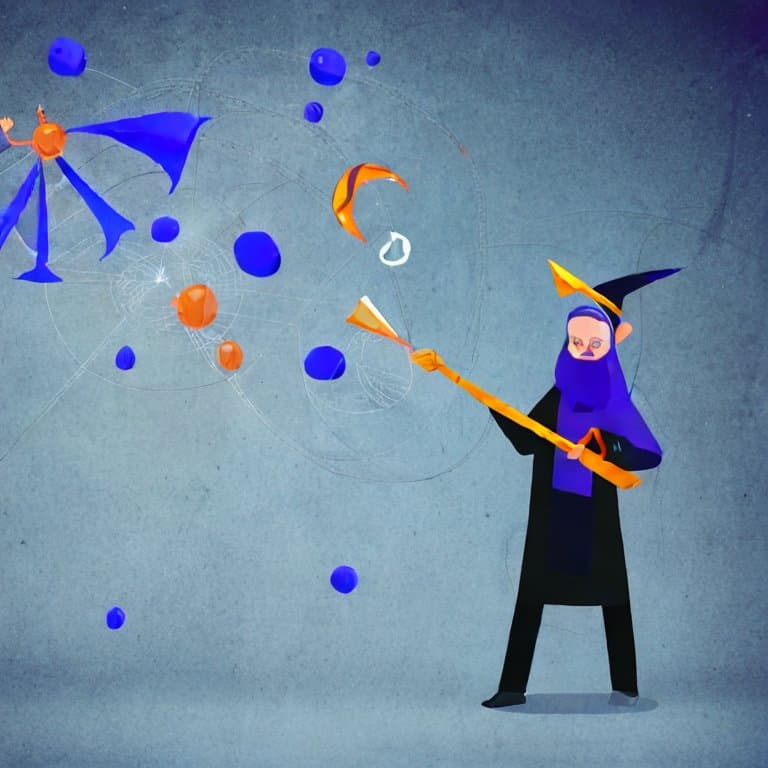 a wizard conjures web components using his staff